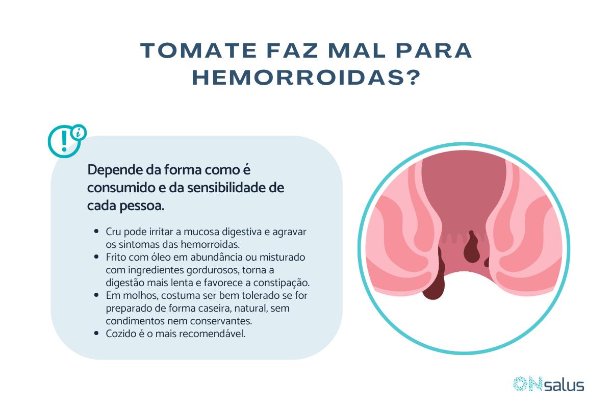 Tomate faz mal para hemorroida?